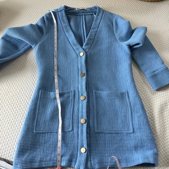 Zara Blue Women's Cardigan Sweater - Picture 8 of 8